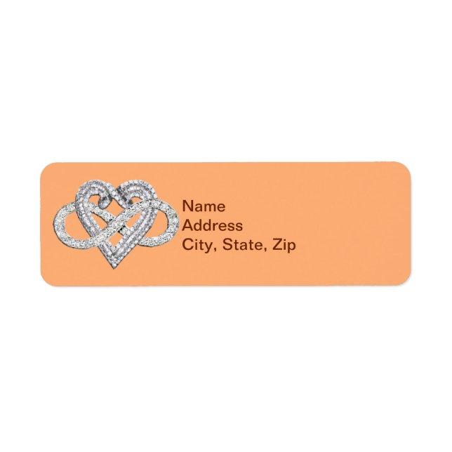 Orange Infinity Heart Address Labels (Vorne)