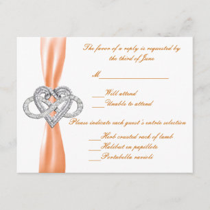 Orange Infinity Heart Response Card RSVP Karte