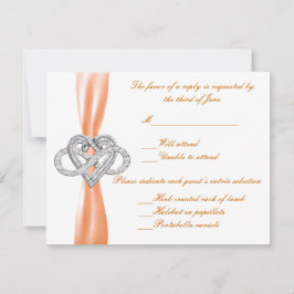 Orange Infinity Heart Response Card RSVP Karte