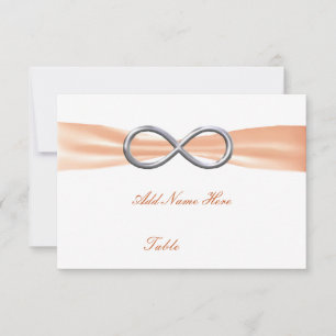Orange Infinity Hochzeitstisch Platzkarte
