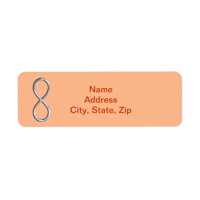 Orange Infinity Wedding Address Labels (Vorne)