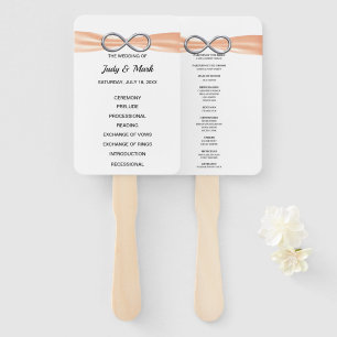 Orange Infinity Wedding Program Fans Fächer