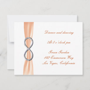 Orange Infinity Wedding Reception Card Einladung