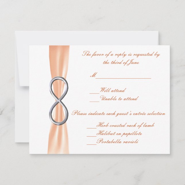 Orange Infinity Wedding Response Card RSVP Karte (Vorderseite)