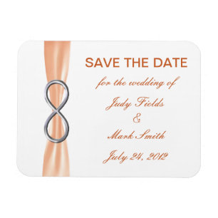 Orange Infinity Wedding speichert das Date Magnet