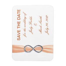 Orange Infinity Wedding speichert das Date Magnet