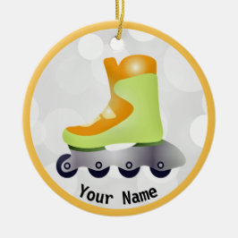 Orange Inline Skate Design Keramik Ornament