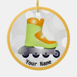 Orange Inline Skate Design Keramik Ornament