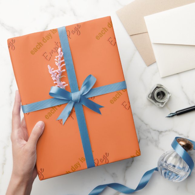 Orange Inspiration-Quote-Typografie Geschenkpapier (Schenken)
