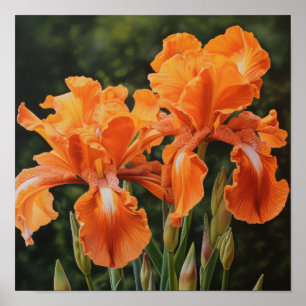 Orange Irische Blume Art Print Poster
