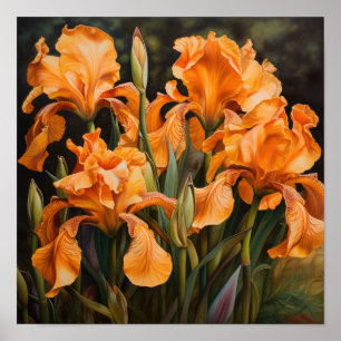 Orange Irische Blume Art Print Poster