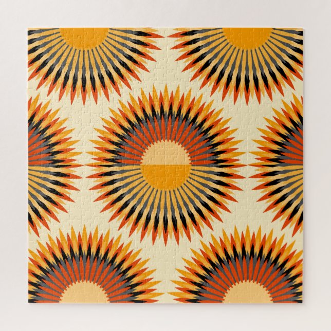 Orange Ivory Blume Sternmuster Puzzle (Vertikal)