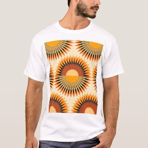 Orange Ivory Blume Sternmuster T-Shirt