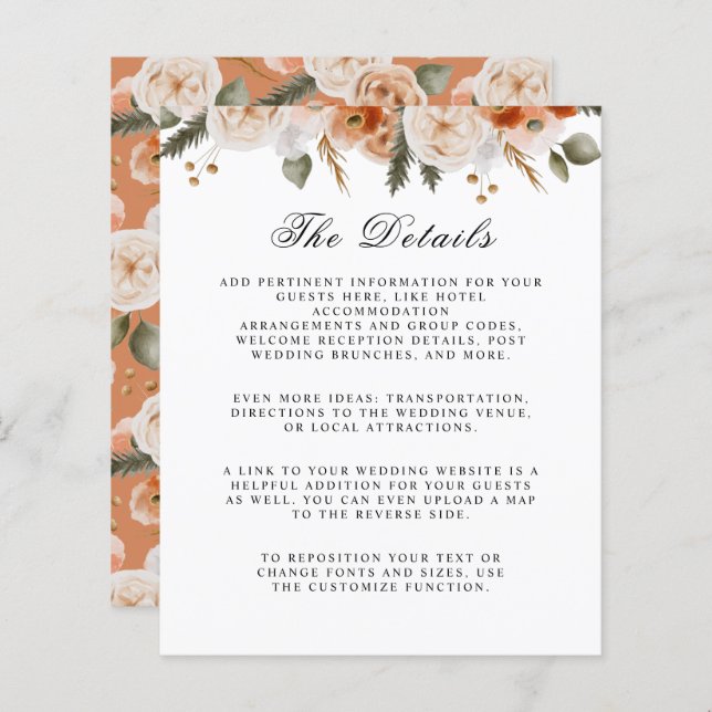 Orange Ivory Moss Blumenladen Details zur Hochzeit (Vorne/Hinten)