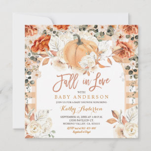 Orange Ivory Pumpkin Baby Dusche fällt in Liebe Einladung