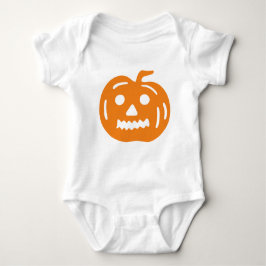 Orange Jack-O-Lantern Halloween Pumpkin Baby Strampler