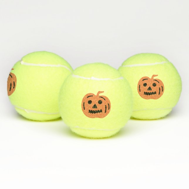 Orange Jack-O-Lantern Halloween Pumpkin Tennisbälle (Multi)