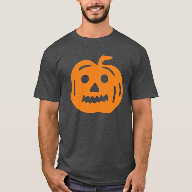 Orange Jack-O-Lantern Pumpkin Halloween Shirt (Vorderseite)