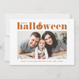 Orange Jack-o'-Laterne Foto Happy Halloween Ankündigung