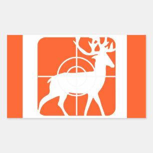 Orange Jagd Buck in Crosshairs Rechteckiger Aufkleber