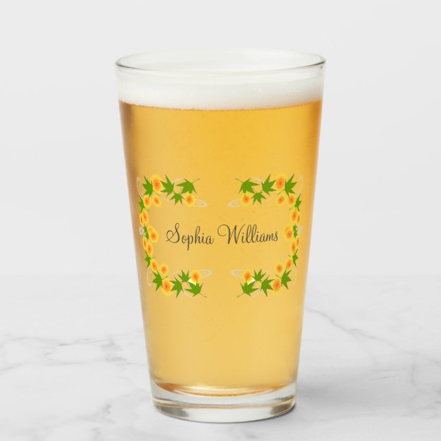 Orange japanische Blume Glas (Vorne (Gefüllt))