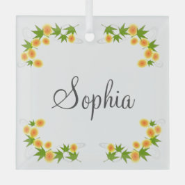 Orange japanische Blume Ornament Aus Glas