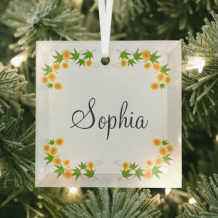 Orange japanische Blume Ornament Aus Glas