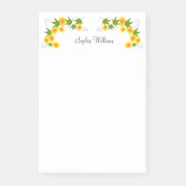 Orange japanische Blume weiß Post-it Klebezettel