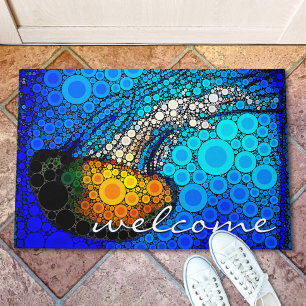 Orange Jellyfish Blue Ocean Begrüßungsskript Moder Fußmatte