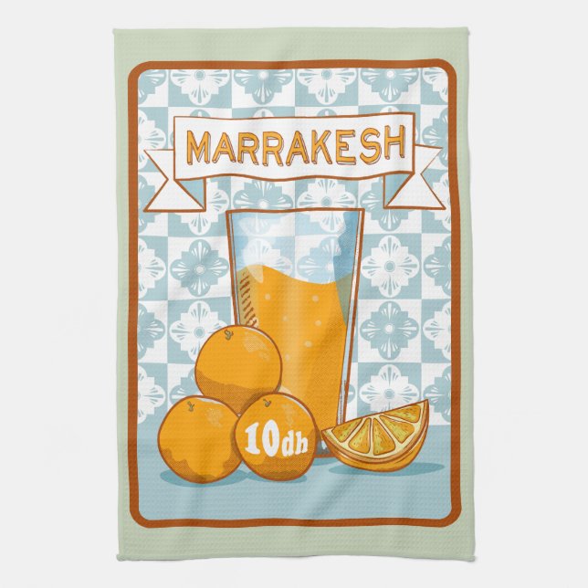 Orange Juice Marrakesch Marokko Geschirrtuch (Vertikal)