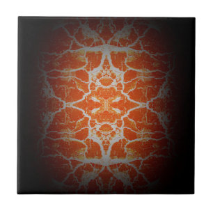 Orange Kaleidoskop Fliese