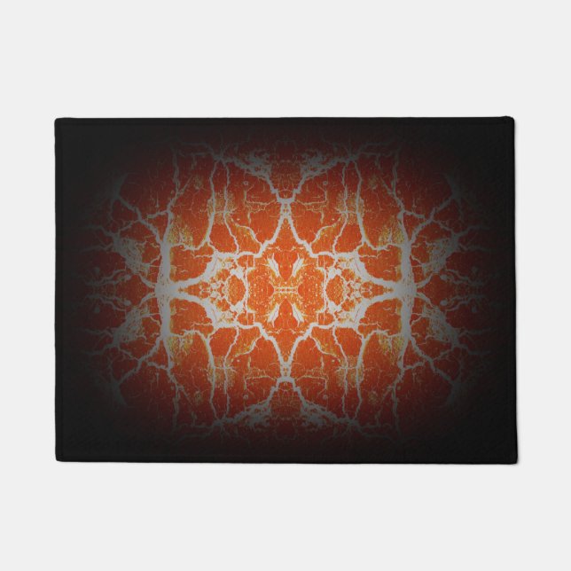 Orange Kaleidoskop Fußmatte (Vorderseite)