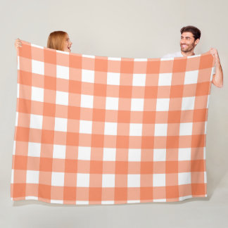 Orange Kariert 60x80 Fleece Blanket