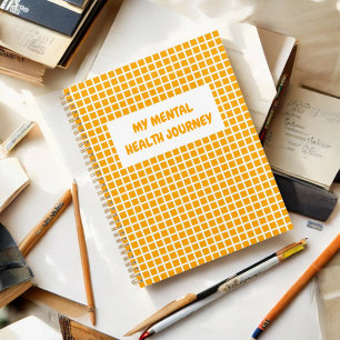 Orange Kariert Gingham Planer Mental Health Quote