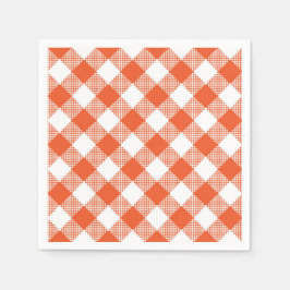 Orange Kariert Herbstlandmuster Serviette