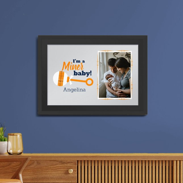 Orange Kariert Rattle Miner Baby Foto Poster (Von Creator hochgeladen)
