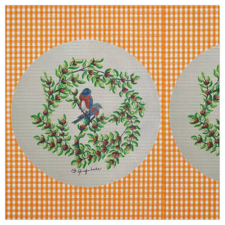 Orange kariert Western Bluebird Fabric Stoff