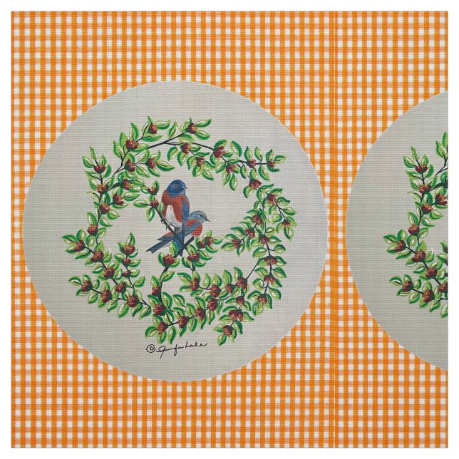 Orange kariert Western Bluebird Fabric Stoff (Muster)