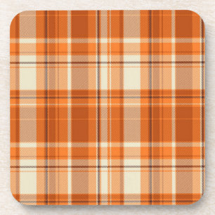 Orange kariertes getränkeuntersetzer