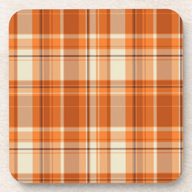 Orange kariertes getränkeuntersetzer (Vorderseite)