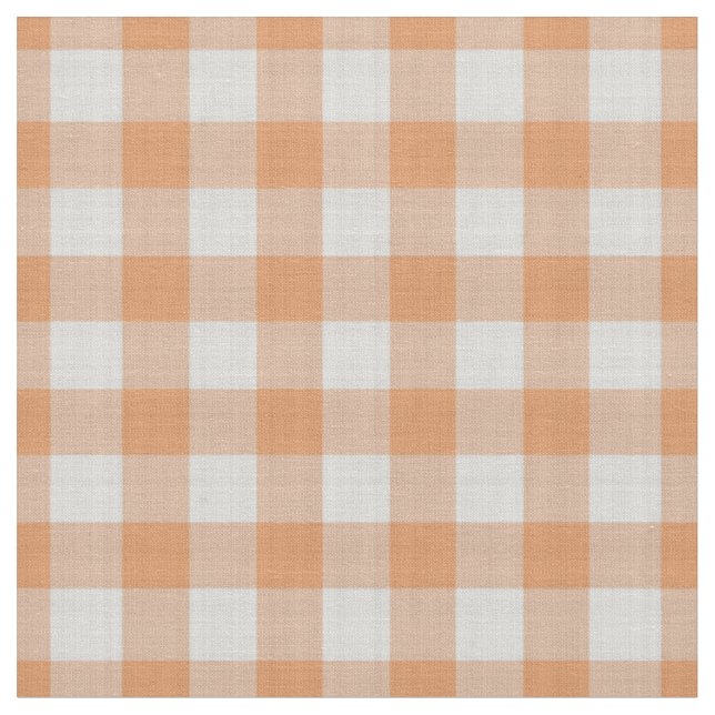 Orange kariertes Gingham-Karo Stoff (Nahaufnahme)