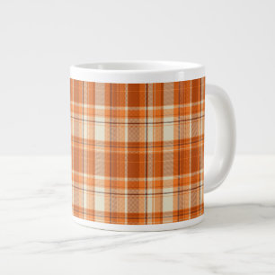 Orange kariertes Jumbo-Tasse