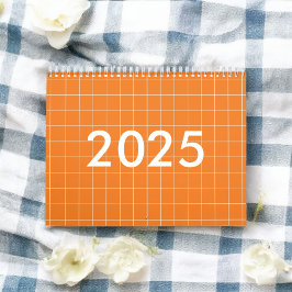 Orange Kariertes Prüfmuster Kalender