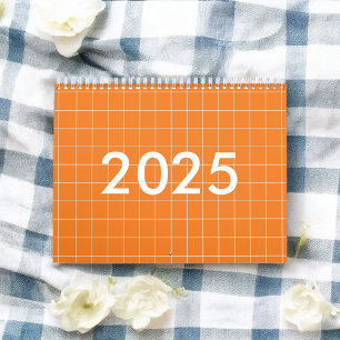 Orange Kariertes Prüfmuster Kalender