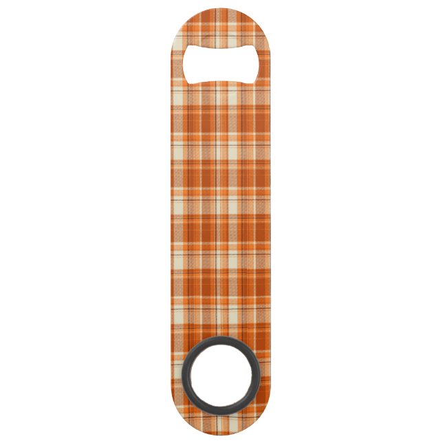 Orange kariertes speedflaschenöffner (Vorderseite)