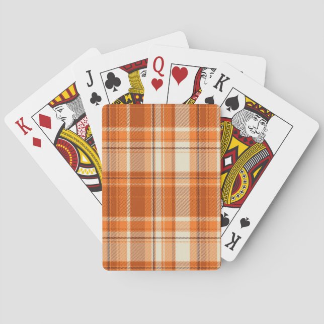 Orange kariertes spielkarten (Rückseite)