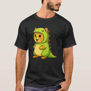 Orange Katze Dinosaurier Kostüm Trex Tierliebhaber T-Shirt