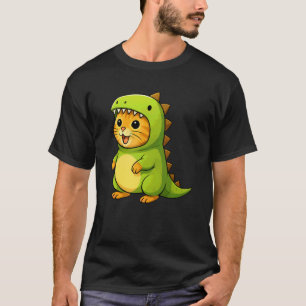 Orange Katze Dinosaurier Kostüm Trex Tierliebhaber T-Shirt