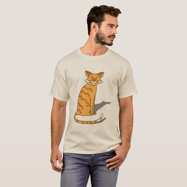 Orange Katze, Herren T-Shirt  (Vorne ganz)