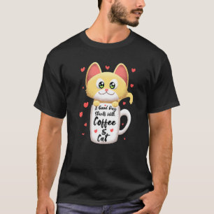 Orange Katze Kaffee Katze Tasse Kätzchen Miauen Hu T-Shirt